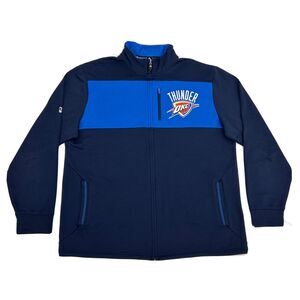 Oklahoma City Thunder Jacket Mens XL Blue adidas Climawarm‎ Full Zip Track NBA